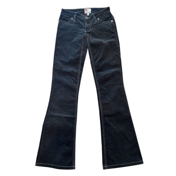 Twill 22 Flare Pants Low Rise Velvet Grey Y2K Size 26 - Picture 1 of 6